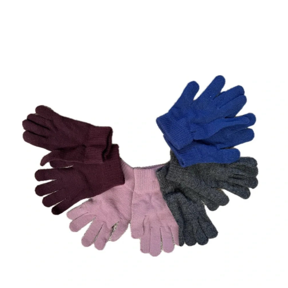 Soft Warm Mittens 4 pair, Bonus Large Knit Scarf Winter Fall Cool Weather